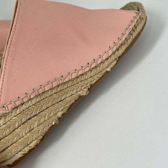 Matt & Nat Alo Pink Leather Slip On Espadrille Women 6 Clog Mules Wedge Slip On - Picture 7 of 10